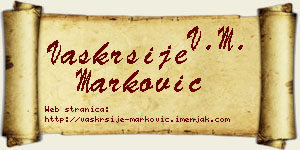Vaskrsije Marković vizit kartica